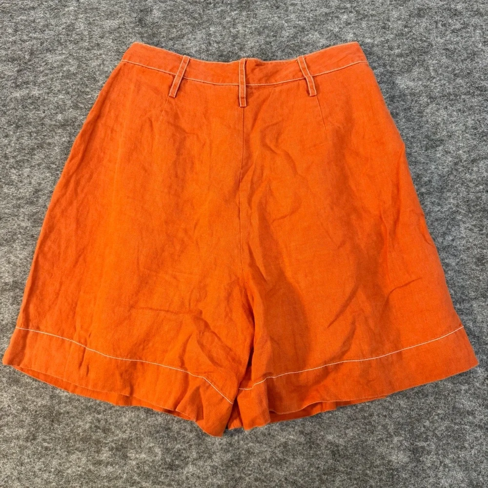 STAUD HELIOS 100% Linen Vacation Baggy Wide Leg High Rise Colorful Shorts - Picture 3 of 6